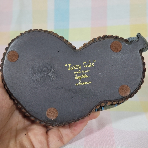 Jazzy Cat by Nancy Bolen Cherison candle holder resin figurine funky decor - Picture 8 of 8